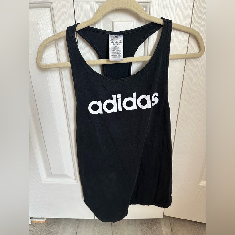 ADIDAS black white racerback tank M